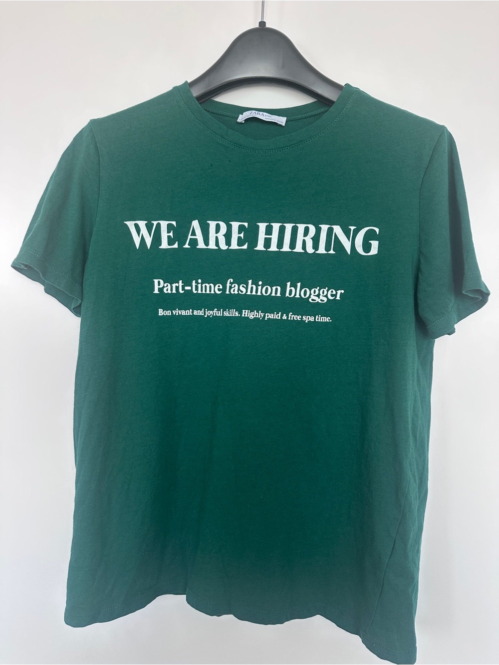 Zara Basic Green Crew Neck T-Shirt - size S 0839 / 634 / 500 / S